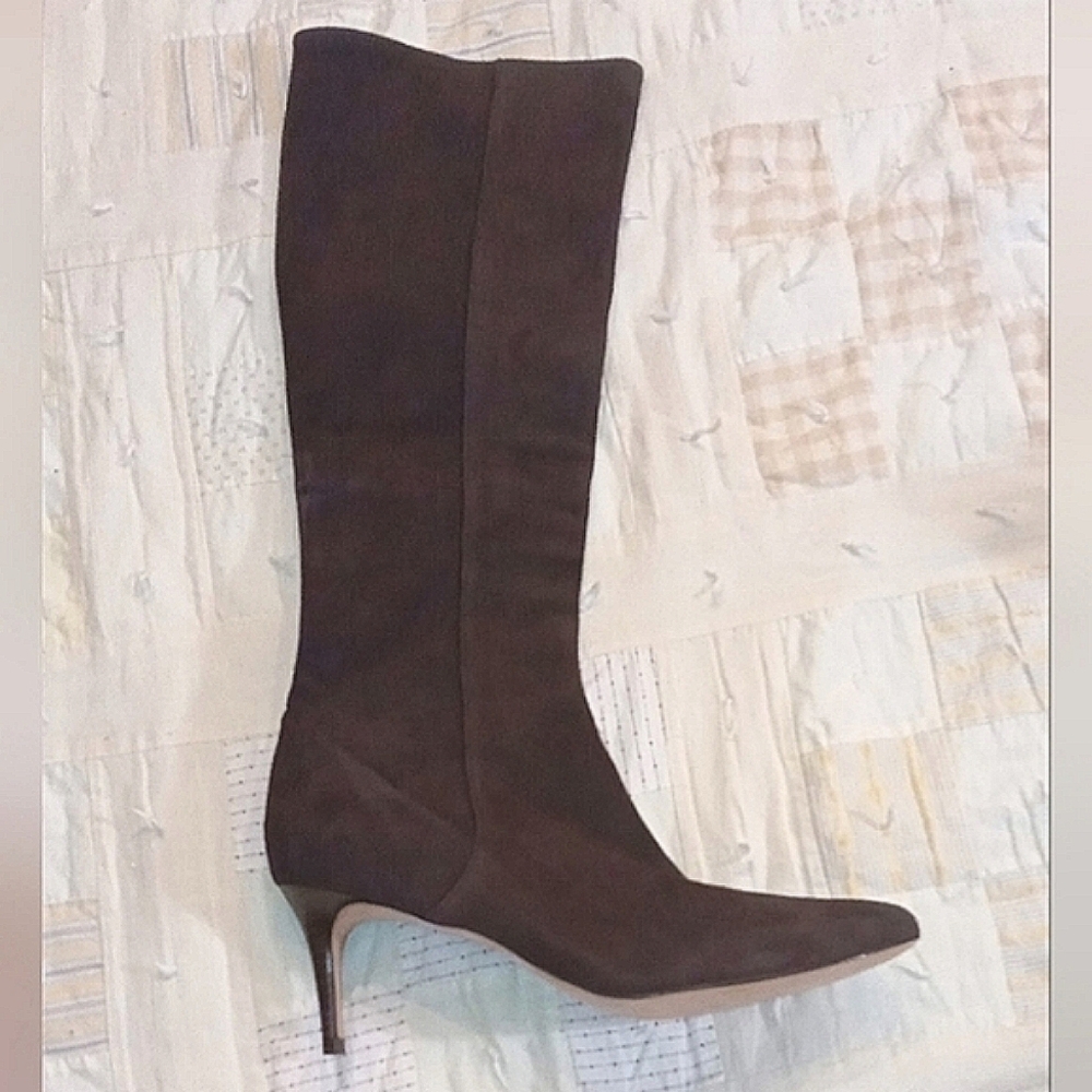 COLE HAAN | Brown Suede, Knee Length Heeled Boots